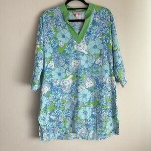 Lilly Pulitzer Dress Womens Medium Chesterfield Puma Green Blue Unlined